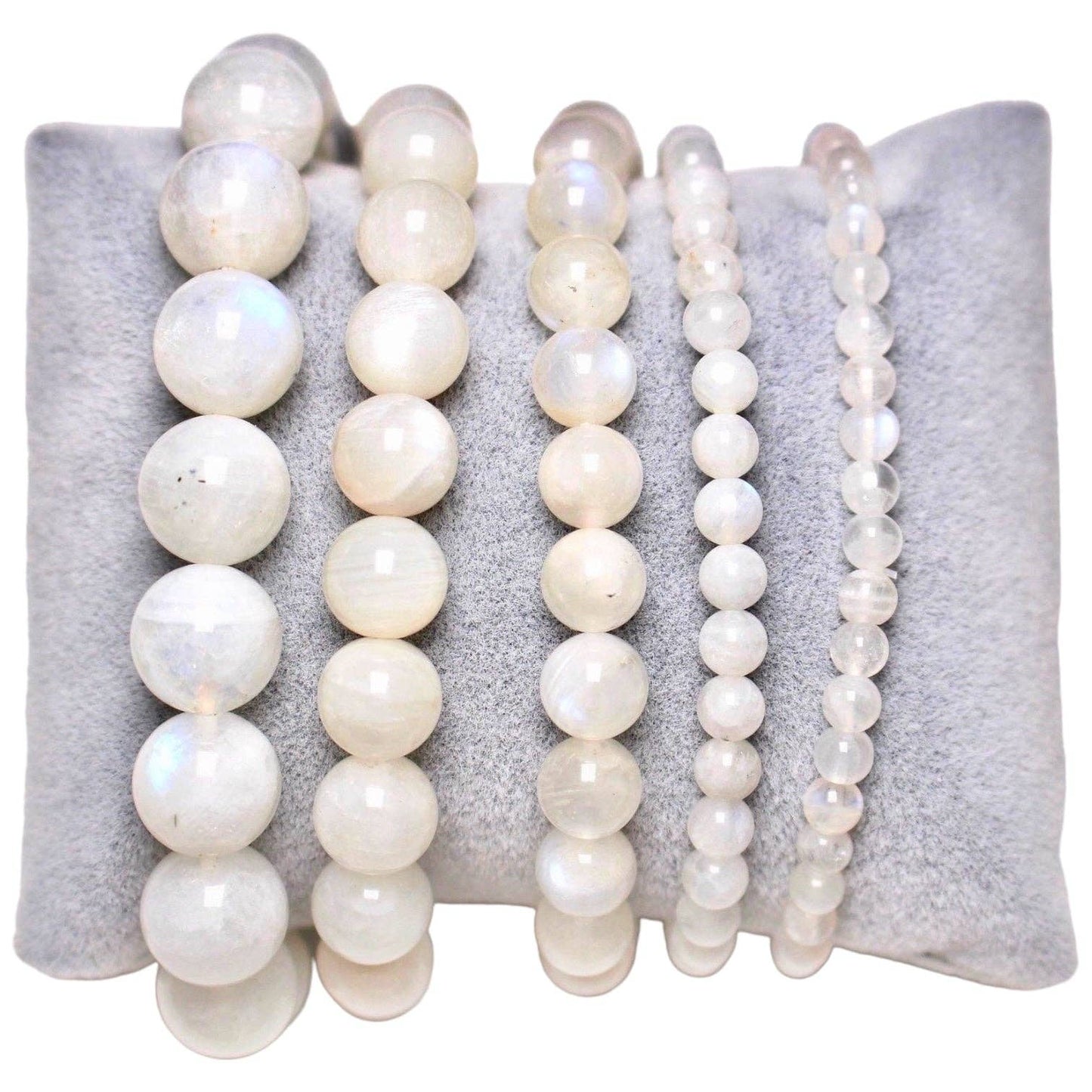 Blålig månesten armbånd