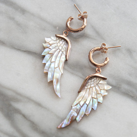 Opal Wonder Rose Hoops