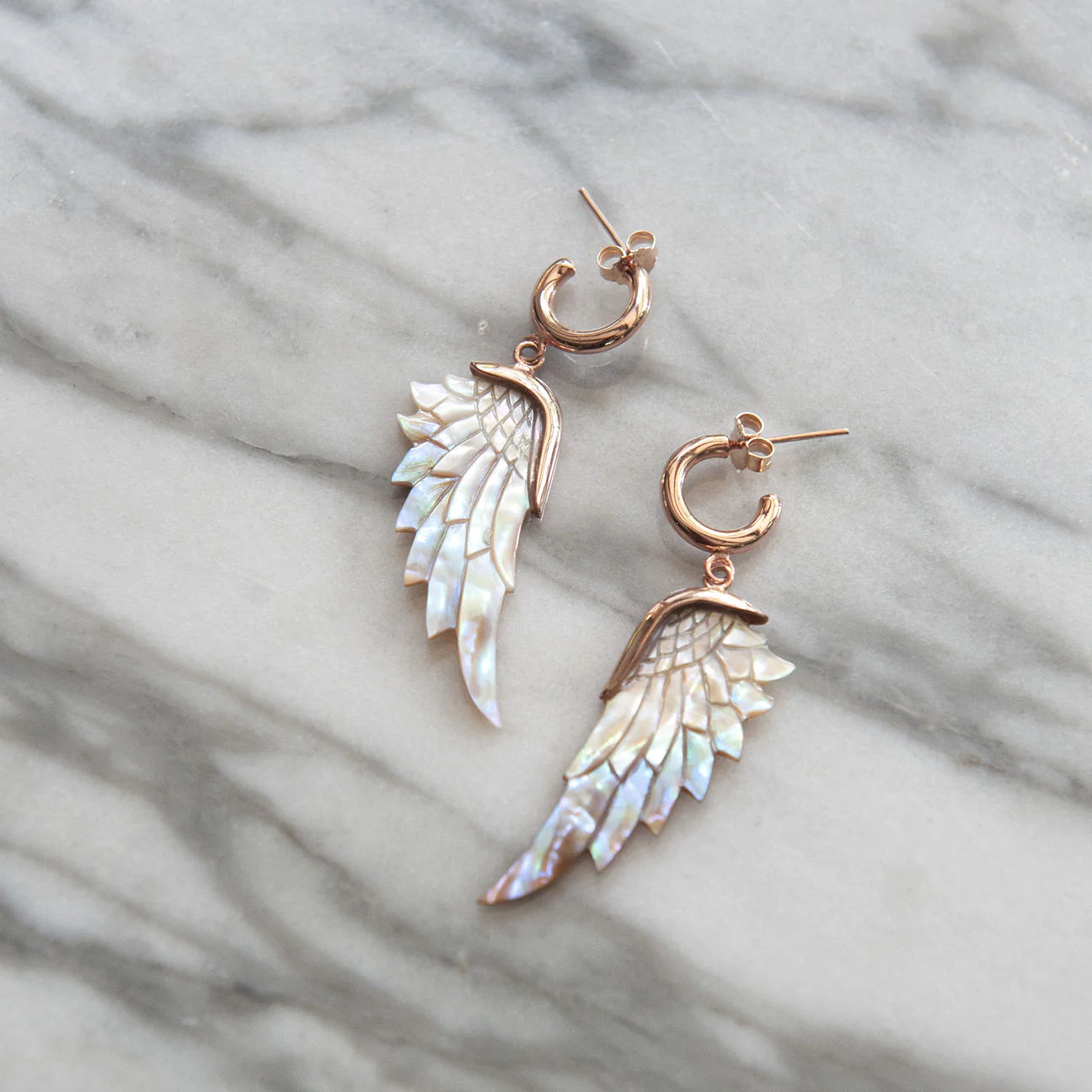 Opal Wonder Rose Hoops
