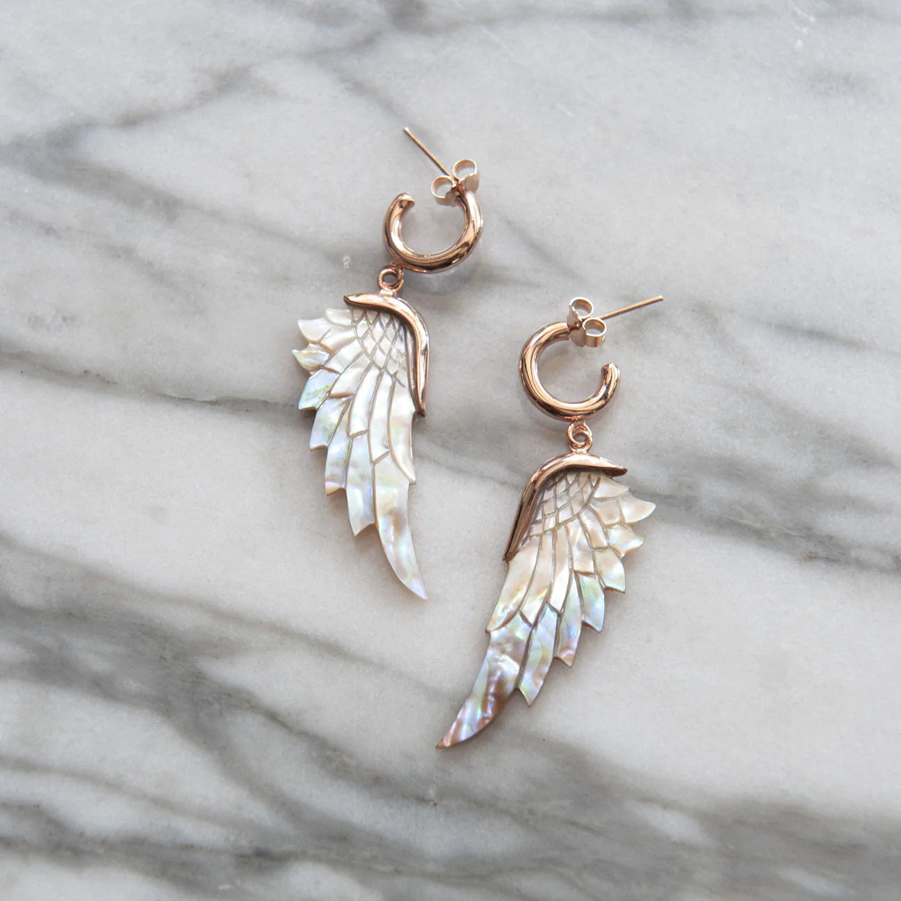 Opal Wonder Rose Hoops