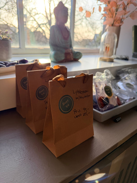 Lykkepose med krystaller