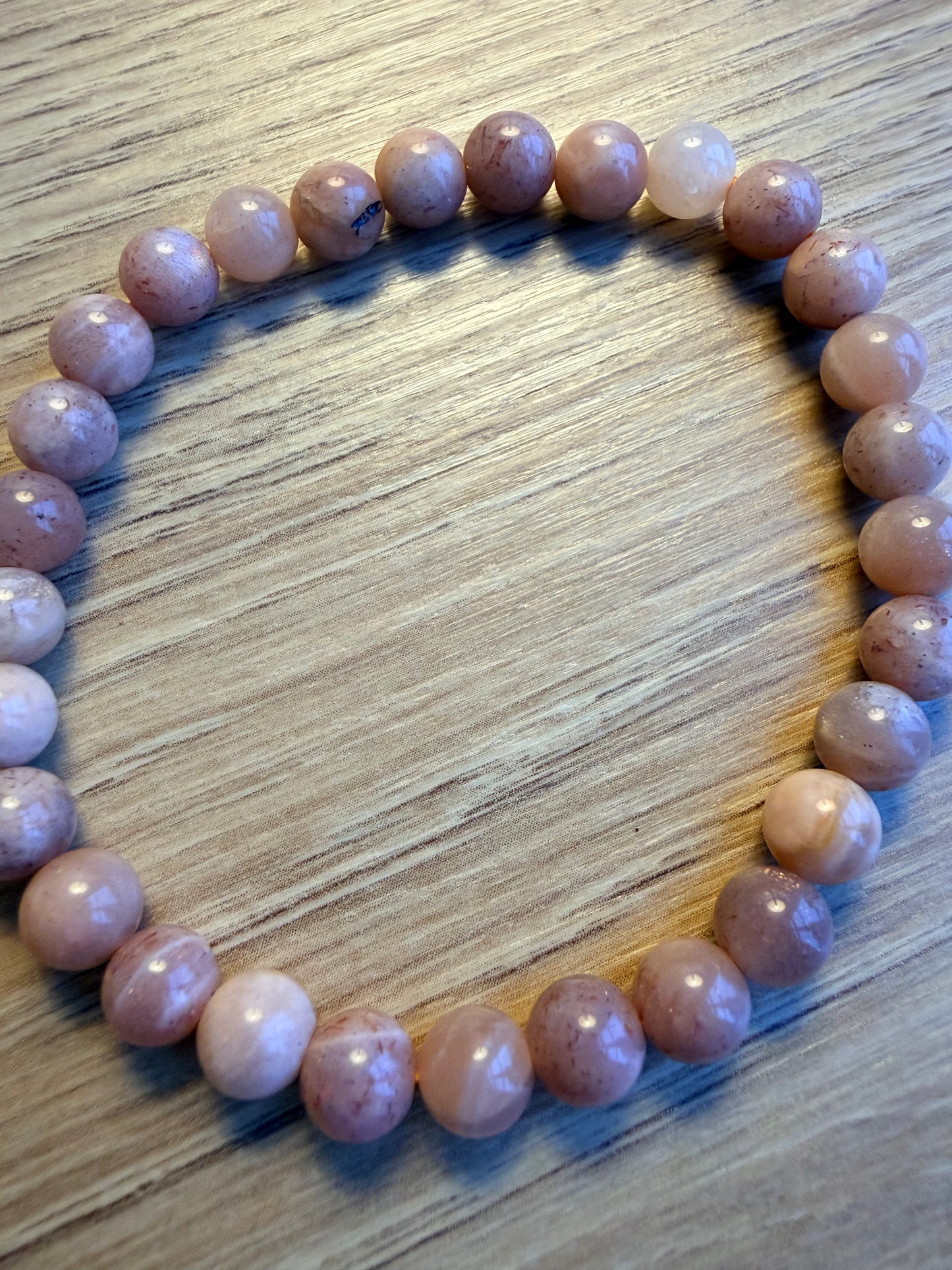 Pink månesten armbånd