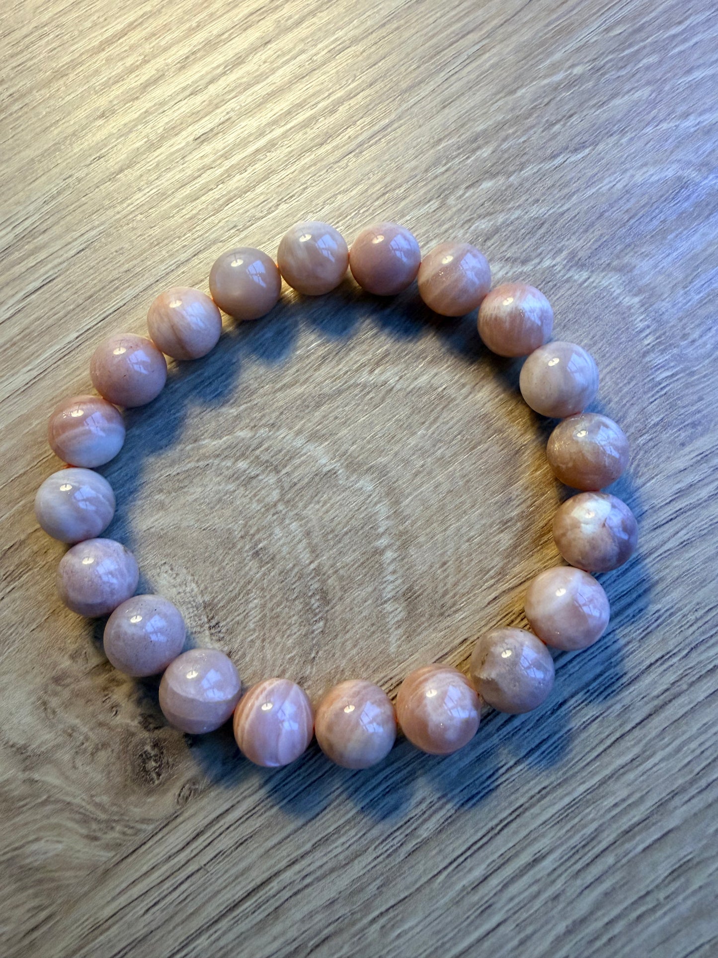Pink månesten armbånd